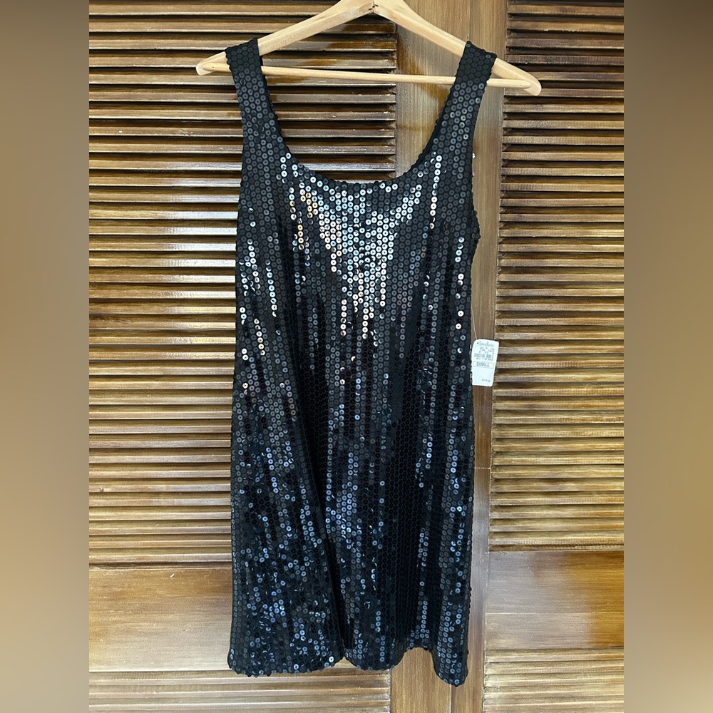 Bailey 44 black sequin tank mini dress